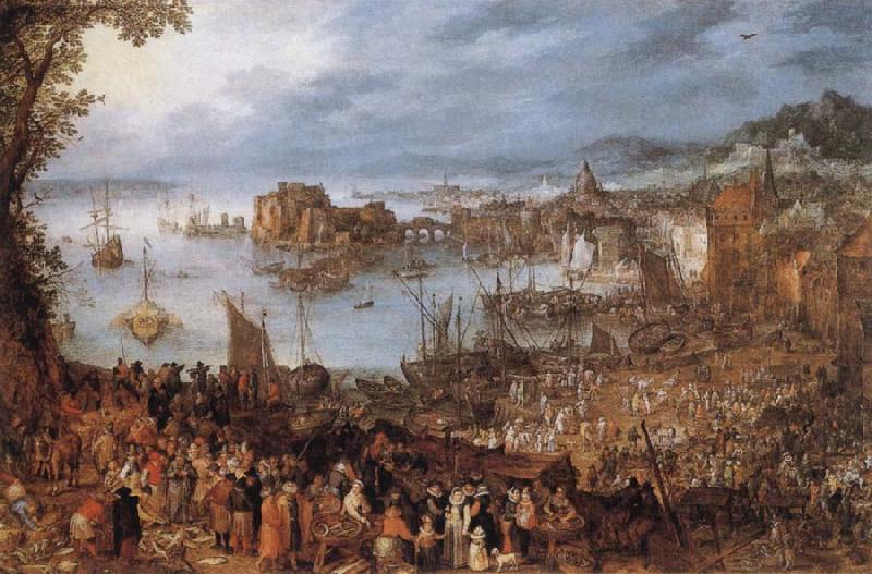 Jan Brueghel The Elder Great Fish-Market china oil painting image